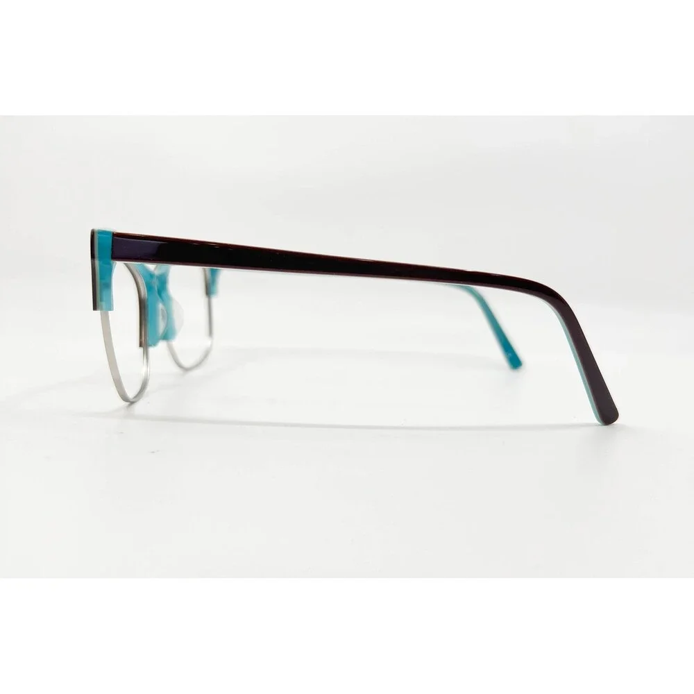 American Angel Eyeglasses Womens Brown Teal Cat Eye AA W1001 52-17-135